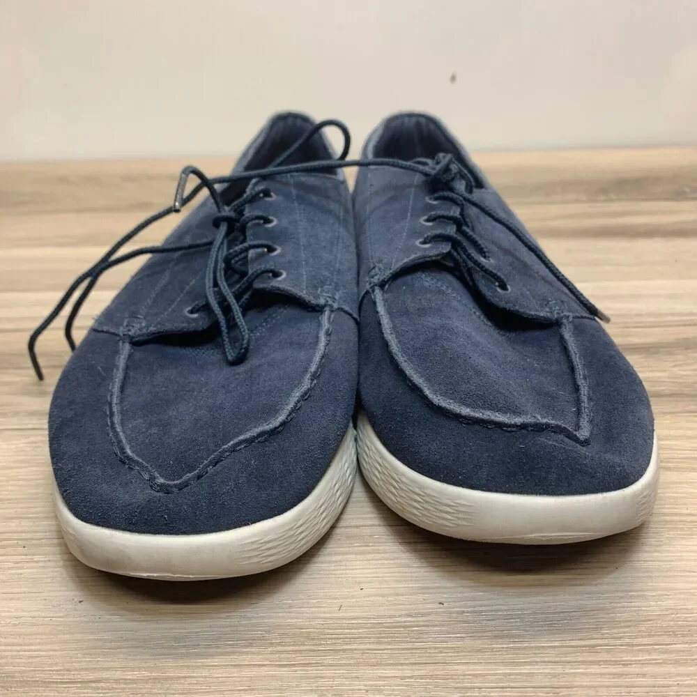 Skechers On The Go Glide Size 12 Mens Boat Shoes Blue Gray Suede Comfort Casual - Picture 5 of 11